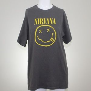 2003 Nirvana Smiley Face T-Shirt Yellow/Gray
